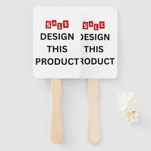 VERKAUF! Handfächer - Rechteck - Set von 10 - mont (Vorne und Hinten)