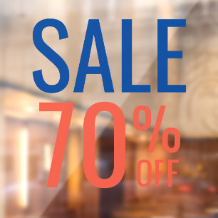 Verkauf im Store   Geschäft Modern Blau und Rot Fensteraufkleber