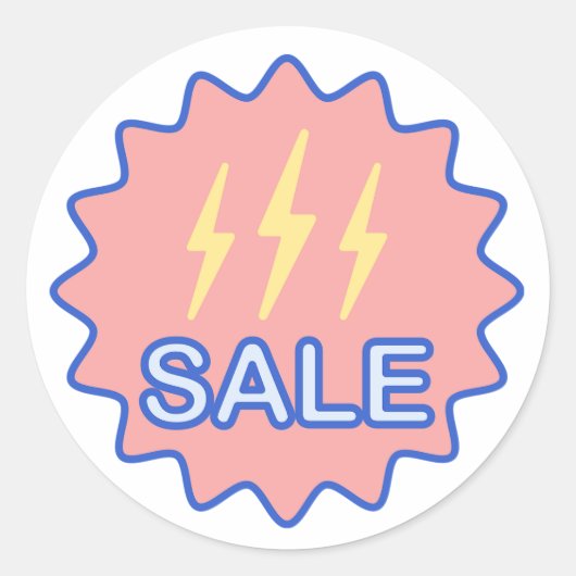 Verkauf mit einem Electric Power Sign Runder Aufkleber (Vorderseite)