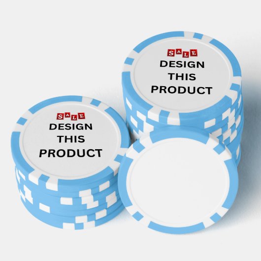 VERKAUF! Poker Chips - Light Blue - Custom (Stapel)