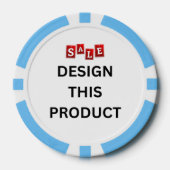 VERKAUF! Poker Chips - Light Blue - Custom (Vorderseite)