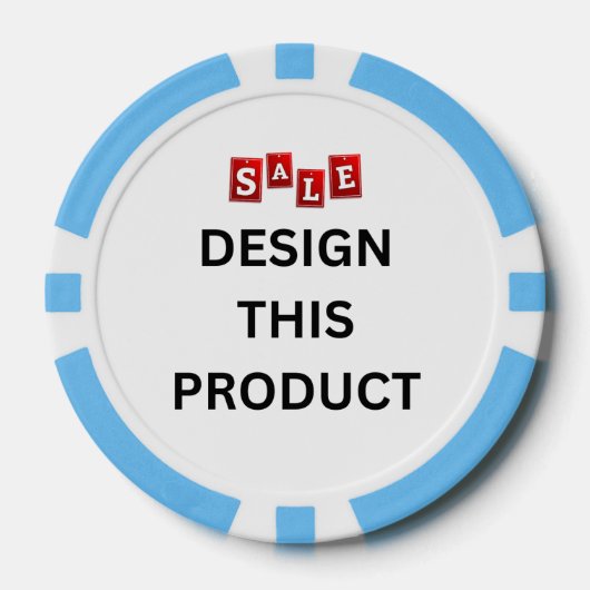 VERKAUF! Poker Chips - Light Blue - Custom (Vorderseite)
