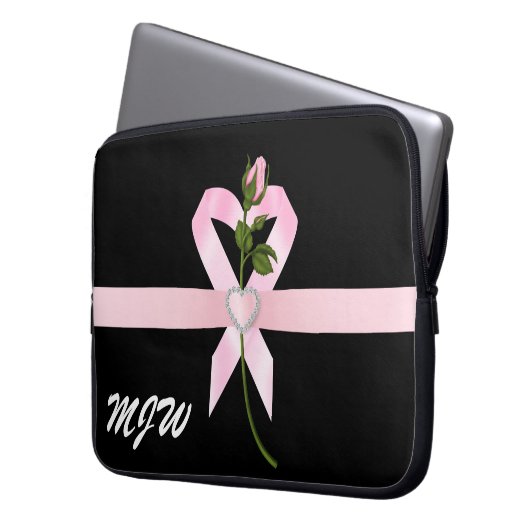 Verkauf! Rosa Schleife - SRF Laptopschutzhülle (Vorderseite Links)