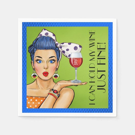 VERKAUF! Spaß Retro Wein (Party) Cocktail Napkins Serviette (Vorderseite)