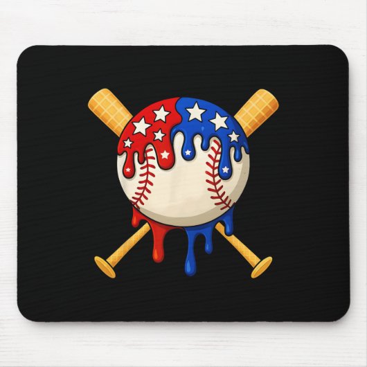 Verkauf Tropf Eiscreme 4. Juli USA-Flagge Mousepad (Vorne)