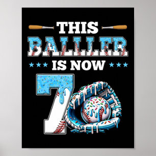 Verkauf Tropfen 7. Geburtstagsparty Boy Sport Fan Poster