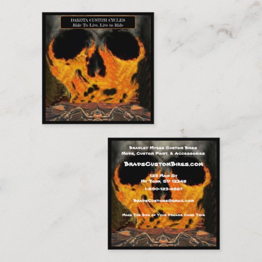 Verkauf und Service von Motorrädern Quadratische Visitenkarte (Vorne/Hinten)
