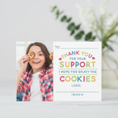 Verkauf von Cookies Dankeschön Karte (Stehend Vorderseite)