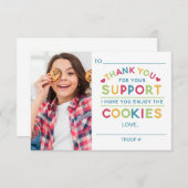 Verkauf von Cookies Dankeschön Karte (Vorne/Hinten)