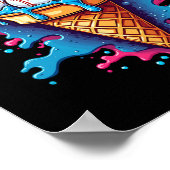 Verkauf von Eiskrem Niedliches Sportdesign Poster (Ecke)