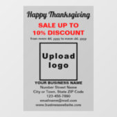 Verkauf von Erntedank an grauen Fenstern Fensteraufkleber (Blatt)