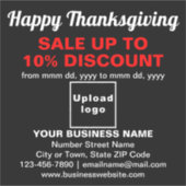 Verkauf von Erntedank auf dem schwarzen Vinyl-Aufk Aufkleber (Vorderseite)