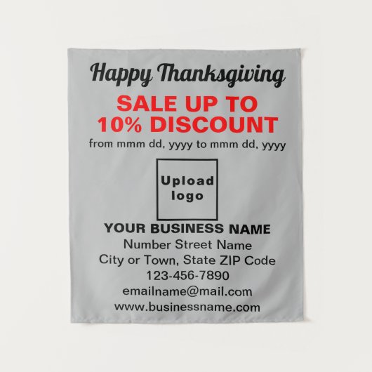 Verkauf von Erntedank auf grauem Band Wandteppich (Vorderseite)