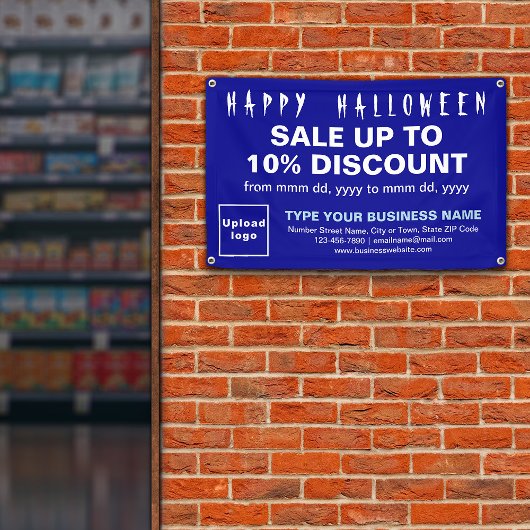 Verkauf von Halloween auf Blue Rectangle Banner