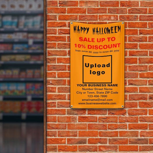Verkauf von Halloween-Unternehmen auf orangefarben Banner