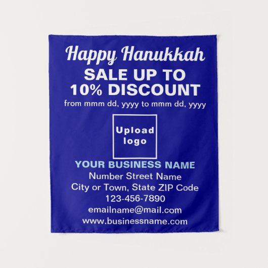 Verkauf von Hanukkah an Blue Tapestes Wandteppich (Vorderseite)