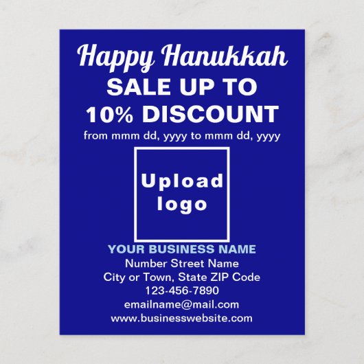Verkauf von Hanukkah auf blauem Flyer (Vorne)