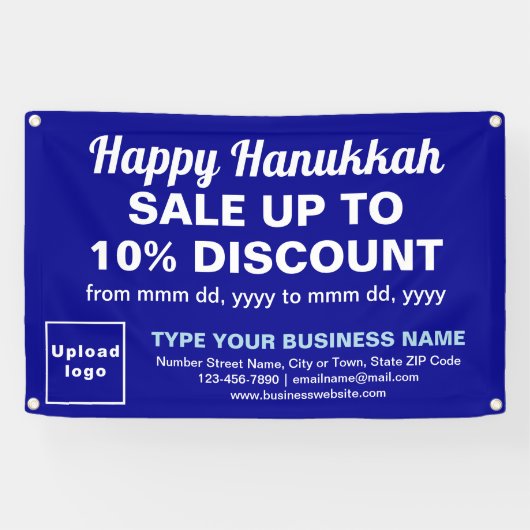 Verkauf von Hanukkah auf dem Blue Rectangle Banner (Horizontal)