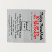 Verkauf von Hanukkah auf grauem Band Wandteppich (Vorderseite (Horizontal))