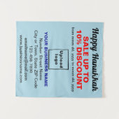 Verkauf von Hanukkah auf hellblauen Tapestern Wandteppich (Vorderseite (Horizontal))