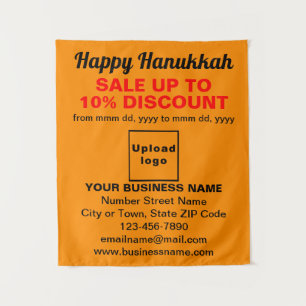 Verkauf von Hanukkah auf orangefarbenem Tapisserie Wandteppich