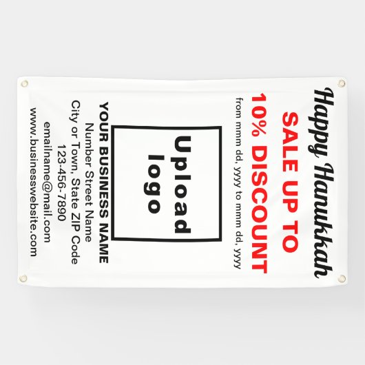 Verkauf von Hanukkah auf weißem Banner (Horizontal)