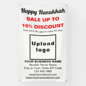 Verkauf von Hanukkah auf weißem Banner (Vertikal)