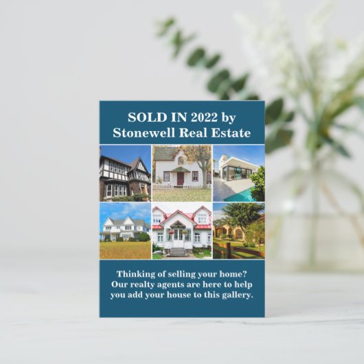 Verkauf von Real Anwesen Company House Foto Market Postkarte (Stehend Vorderseite)