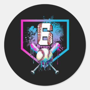 Verkauf von Tropfen 6th Birthday Zuhause Plate Boy Runder Aufkleber