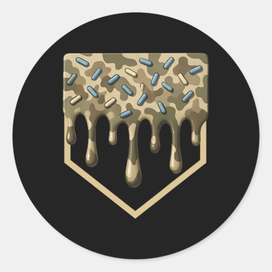 Verkauf von Tropfen Camouflage Zuhause Plate Boys Runder Aufkleber