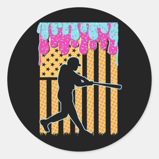 Verkauf von Tropfen T Boys Ice Cream American Flag Runder Aufkleber (Vorderseite)