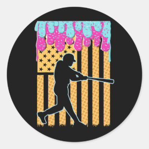 Verkauf von Tropfen T Boys Ice Cream American Flag Runder Aufkleber