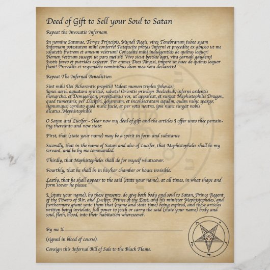 Verkaufe dein Soul an Satan! Flyer (Vorne)