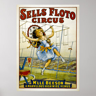 Verkäufe Floto Zirkus - M'lle Beeson- Hochseil Poster