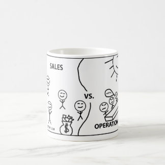 Verkäufe gegen Operationen Kaffeetasse