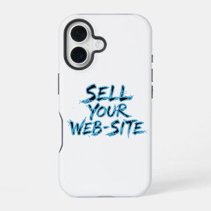 Verkaufe Ihre Webseite Blue Distressed Typography iPhone 16 Hülle