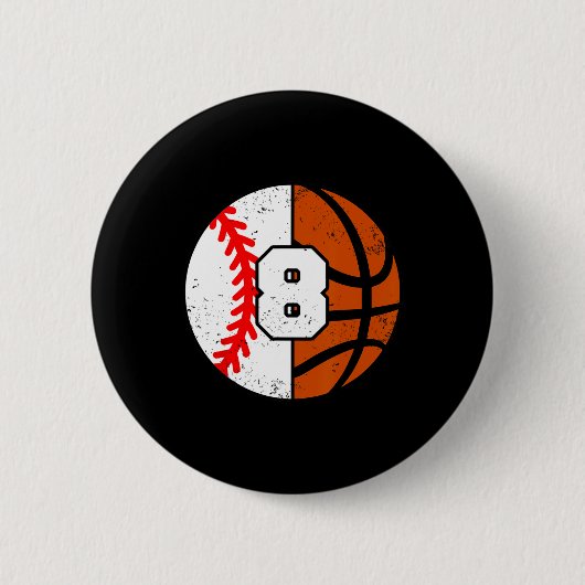 Verkaufe Sketll Nummer 8 Trikot Lustiger 8. Geburt Button (Vorderseite)