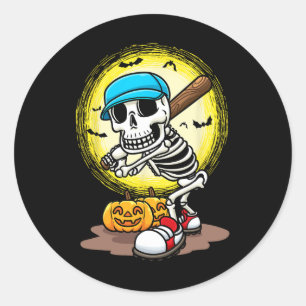 Verkaufe Spieler Skelett Softll Halloween Kinder J Runder Aufkleber