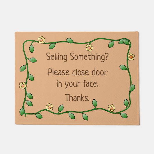 Verkaufen Sie etwas? Bitte Nah Tür in deinem Gesic Fußmatte (Vorderseite)