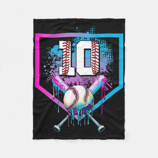 Verkaufen Tropfen 10. Geburtstag Zuhause Plate Jun Fleecedecke (Vorderseite)