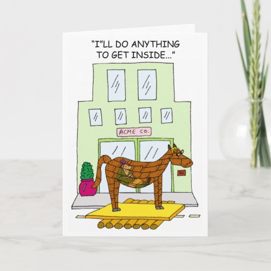 Verkäufer Cold Call Grußkarte Trojaner Karte (Vorderseite)