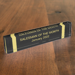 Verkäufer des Month Award Desk Name Plate Namensplakette