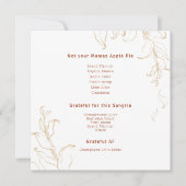 Verkäufer | Erntedank Drink Menu Feiertagskarte (Vorderseite)