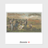 Verkäufer im Feld mit Bauer verkaufender landwirts Aufkleber (Blatt)