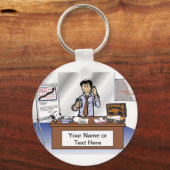 Verkäufer - Männlicher Cartoon von PrintedPerfecti Schlüsselanhänger (Vorderseite)