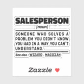 Verkäufer Noun Marketing Experte Verhandlungsführe Aufkleber (Blatt)