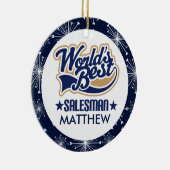 Verkäufer-personalisierte Weihnachtsverzierung Keramik Ornament (Rechts)