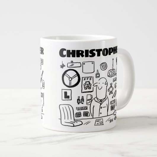 Verkäufer von Autoteilen und Autozubehör Jumbo-Tasse (Vorderseite Rechts)