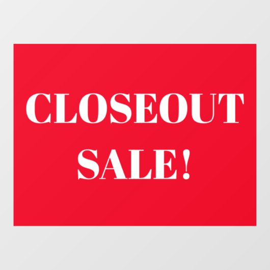 Verkaufsabschlussgeschäft Rotes Geschäft Fensteraufkleber (Blatt)