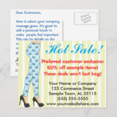 Verkaufsankündigung für Mode-Leggings Postkarte (Vorne/Hinten)